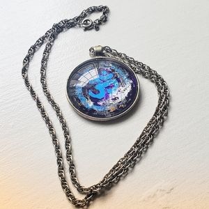 Handmade Glass Om necklace